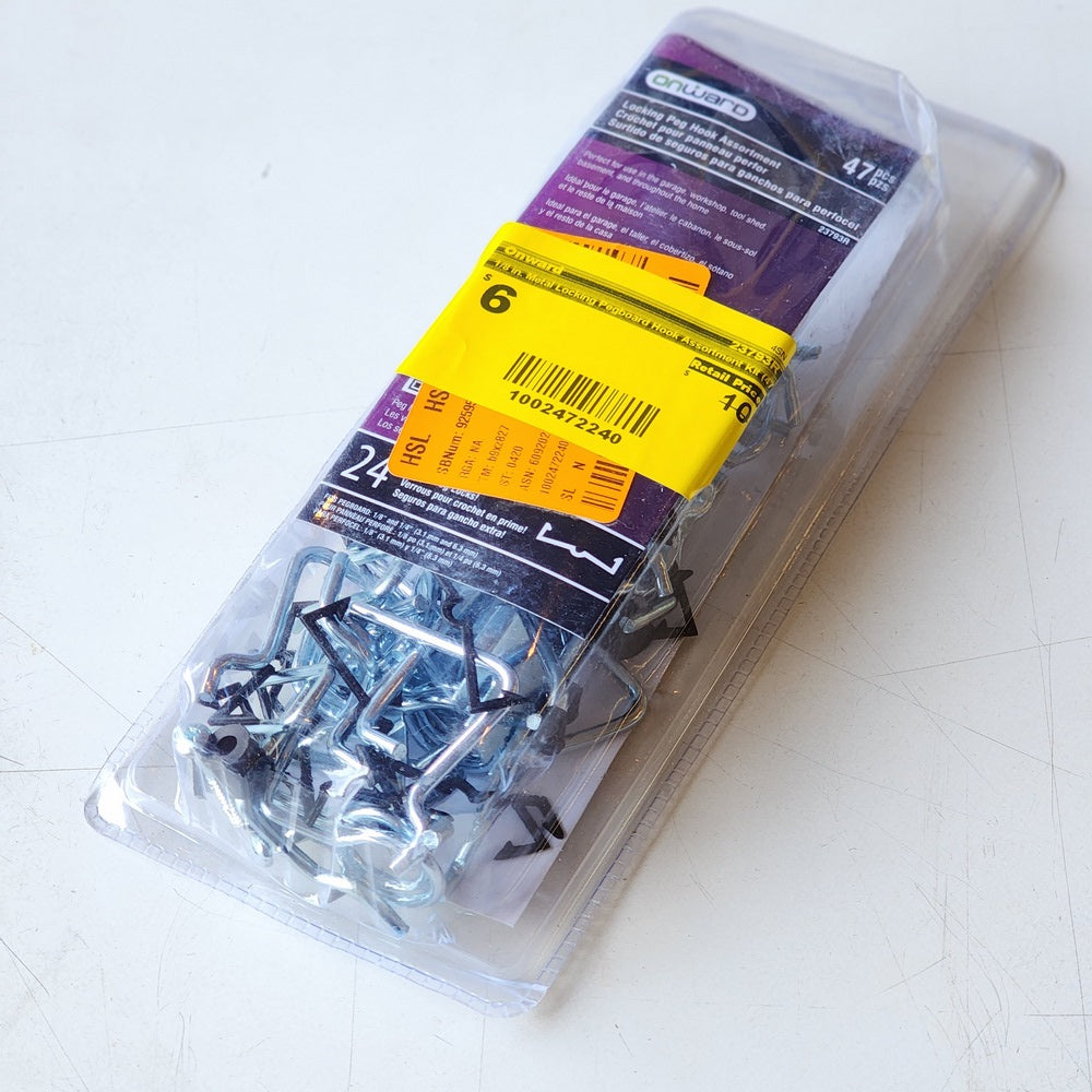 1/8 in. Metal Locking Pegboard Hook Assortment Kit (47-Pack) (23793R) 1/8 in. Metal Locking Pegboard Hook Assortment Kit (47-Pack) (23793R)